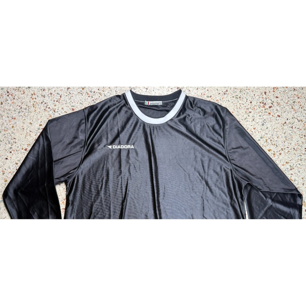 Diadora Vtg Men's Embroidered Long Sleeve Performance Pullover Shirt Size XL - Picture 2 of 7